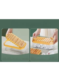 Generic 50 Cubes Large Ice Cube Tray with Shovel, Household Food-Grade Ice Press Tray, Ice Storage Box, Quick Release Ice Cube Maker for Refrigerator - Orange  - Image 5