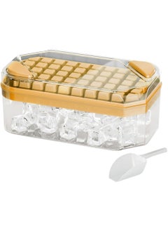 Generic 50 Cubes Large Ice Cube Tray with Shovel, Household Food-Grade Ice Press Tray, Ice Storage Box, Quick Release Ice Cube Maker for Refrigerator - Orange  - Image 1