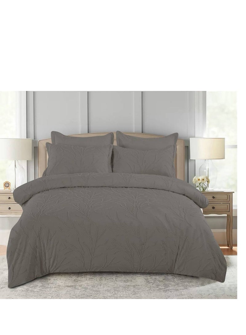 طقم غطاء لحاف من 6 قطع، طقم فراش هندسي مبطن، مصنوع من ألياف دقيقة كاتيونية، ناعم وجيد التهوية