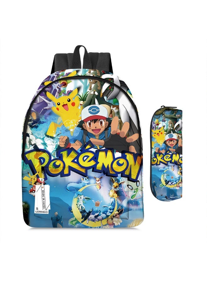 Pokemon Cartoon Student Backpack Set - Image 1