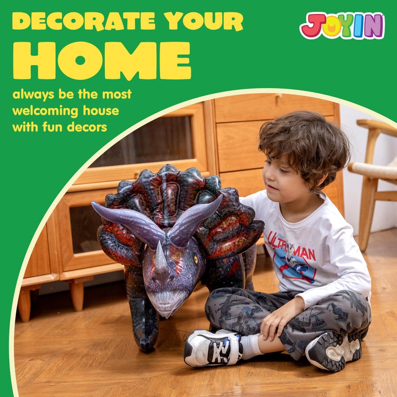 JOYIN 43" Triceratops Inflatable Dinosaur Toy for Party Decorations, Birthday Party Gift for Kids and Adults - Image 5