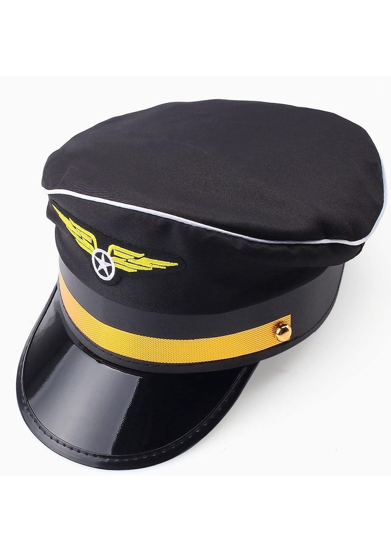 SYOSI - Sailor Pilot Captain Hat Costume Accessory with Aviator Sunglasses Badge for Adults and Teens Halloween Party Supplies Dress Up - Image 1