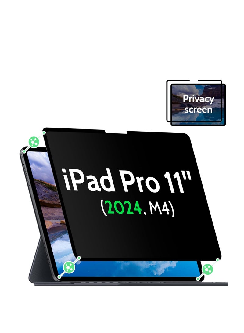 1Pack Privacy Screen Protector Compatible with iPad Pro 11 inch M4 Chip 2024, Removable  Reusable iPro 11 inch Screen Protector, Anti-Peeping / Anti-Glare/ Blue Ray Reduction - Image 2