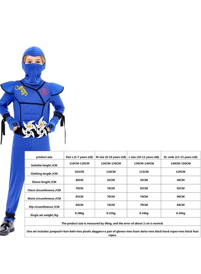 Kids Ninja Costumes Set Halloween Ninja Cosplay Costume with Luxury Ninjas Accessories Toys for Boys Halloween Cosplay, Stage Performances & Anime-Themed Events M - Image 3