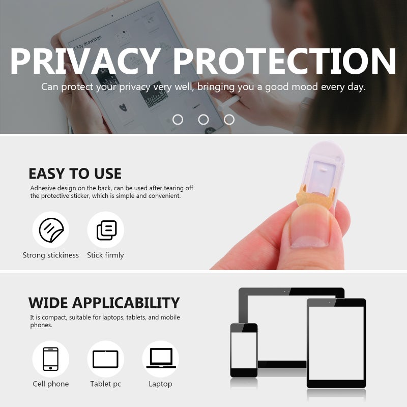 Laptop Camera Cover Slider Anti-Peeping Environmentally Friendly Plastic 1.1x2.7cm 3Pcs General Users - Image 5