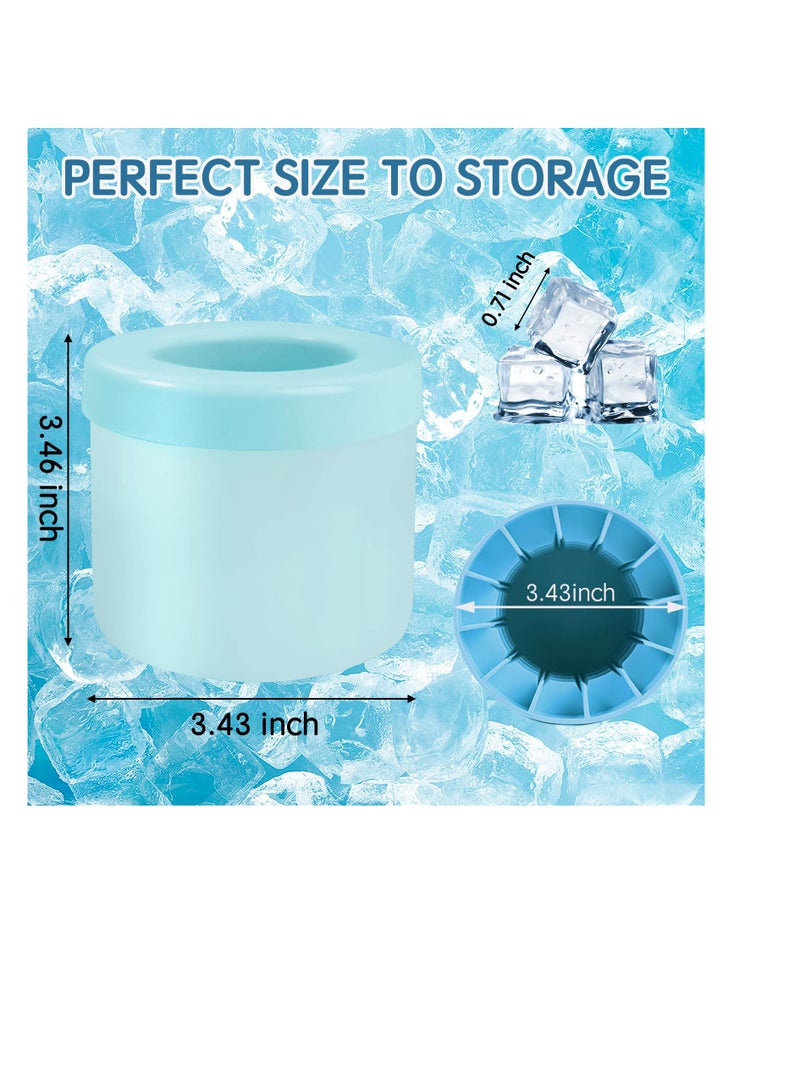 SYOSI Silicone Ice Cube Maker Cup, Cylinder Silicone Ice Cube Mold, Decompress Ice Lattice, Press-Type Easy-Release Ice Maker Tray, Suitable for Coffee, Juice, Water (Blue-Green) - Image 2