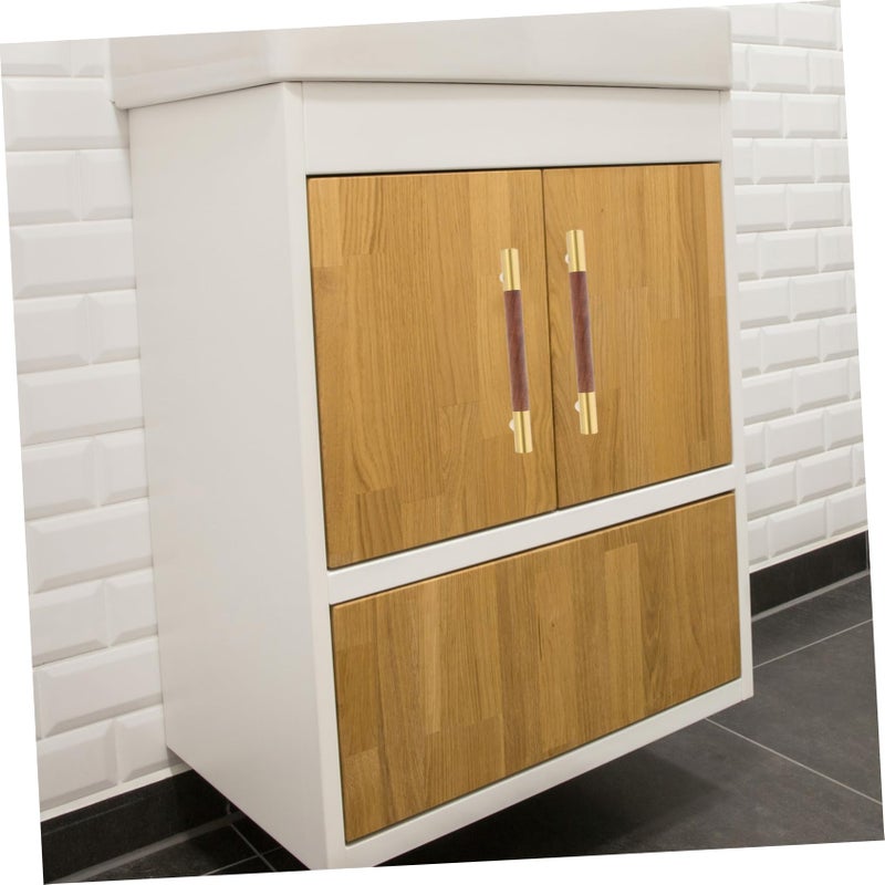 Solid Brass Cabinet Door Handles Walnut Finish Elegant Drawer Pulls for Furniture Kitchen - Image 3
