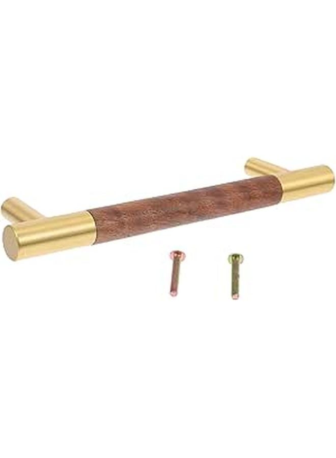 Solid Brass Cabinet Door Handles Walnut Finish Elegant Drawer Pulls for Furniture Kitchen - Image 1