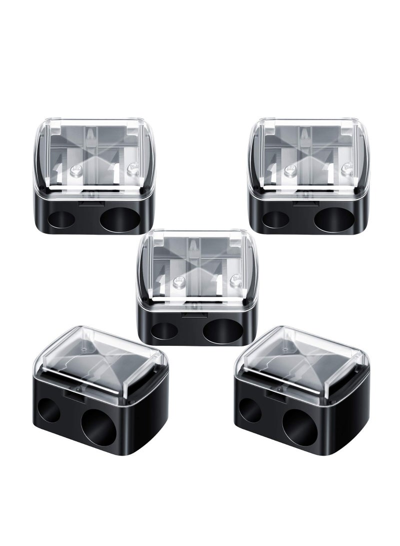 5 Pack Cosmetic Pencil Sharpener Dual Sharpener Eye Makeup Pencil Sharpene - Image 1