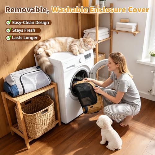 LOOBANI Foldable Dog Playpen for Small Dogs–Sturdy Puppy Playpen Indoor Outdoor with Full-Zip Washable Fabric Enclosure, 690D Waterproof Oxford Fabric, Portable Pet Crate with Carry Bag,32''x24''x22'' - Image 4
