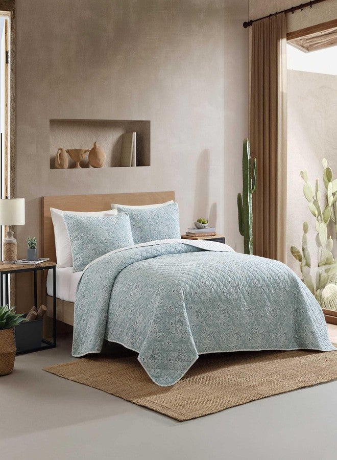 Wrangler - Queen Quilt Set, 100% Soft & Reversible Cotton, Yellowstone Inspired, 3 Piece Bed Set with Matching Pillowcases (Prairieland Paisley Blue) - Image 2