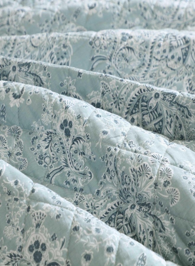 Wrangler - Queen Quilt Set, 100% Soft & Reversible Cotton, Yellowstone Inspired, 3 Piece Bed Set with Matching Pillowcases (Prairieland Paisley Blue) - Image 5