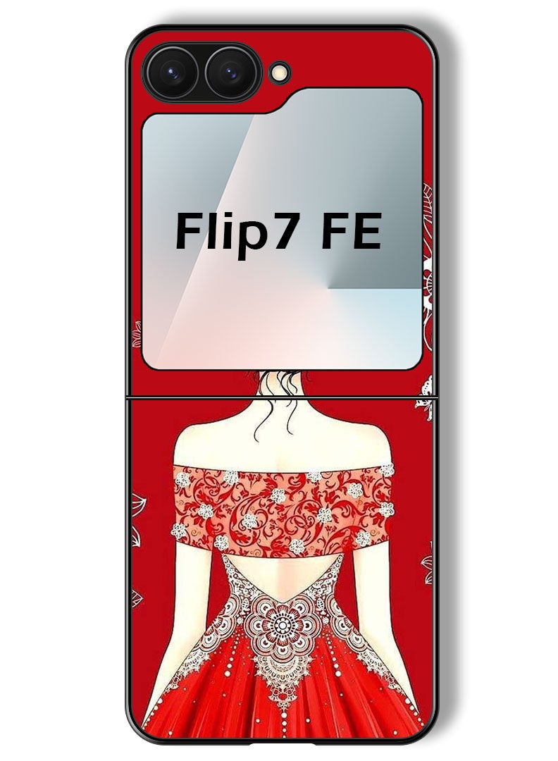 Theodor Case Compatible with Samsung Galaxy Z Flip 7 FE 6.7 Inch Protection Shockproof Bumper Cover Cute Ladyy - Image 1