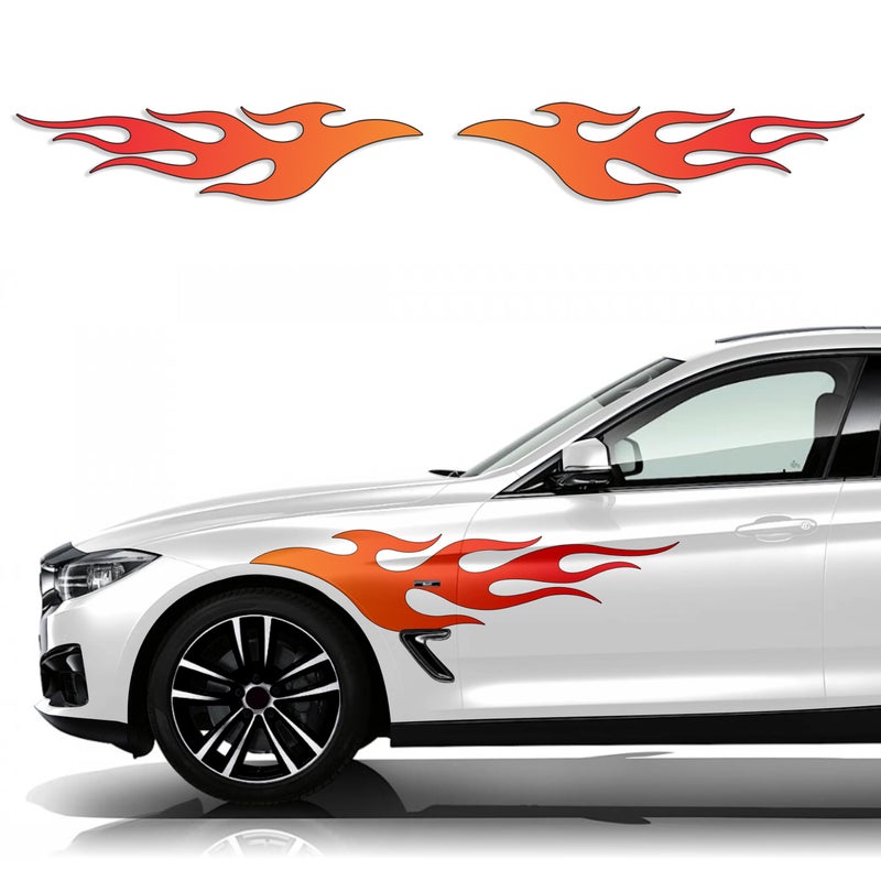 TracyArt Flame Decals for Cars, Fire Stickers - Flame Decals, Compatible with Sedan, SUV, Pickup Truck, Decoration, 2pcs 12" x 50" - Image 1