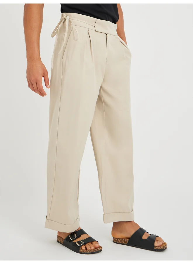 تايك تو Take Two Mid Rise Wide Leg Pants