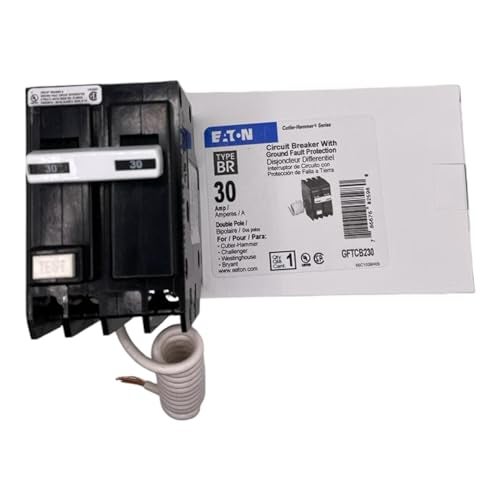 EATON GFTCB230 Cutler Hammer Ground Fault Circuit Breaker, 30 Amp, 120/240 Vac, 10 Kaic, 14-4 Awg, 2 Poles - Image 1