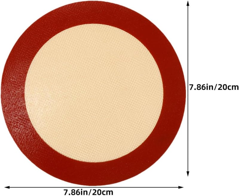 Silicone Baking Mats Set of 3 8-inch Non-stick round Silicone Baking Pads Heat Resistant Oven and Fryer Liners for Pizza Pastry - Image 2