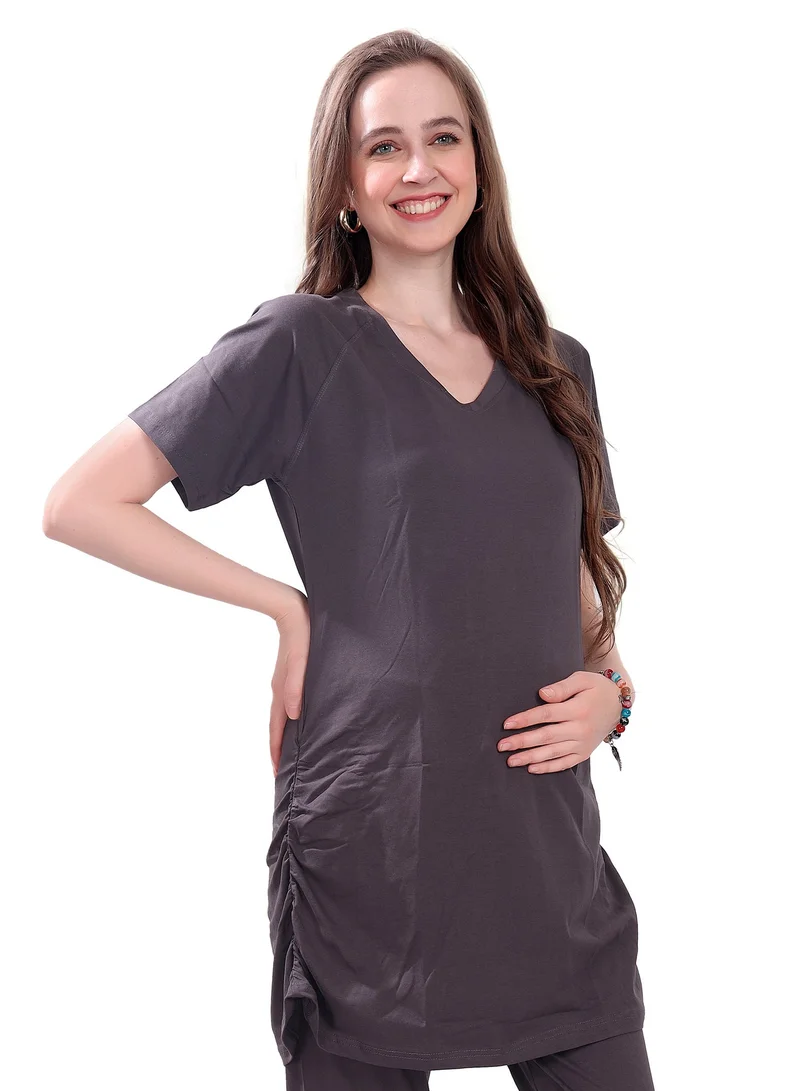 Tummy  TUMMY Pack of 2 Grey and Green Maternity T-shirt for Women | Best Price UAE