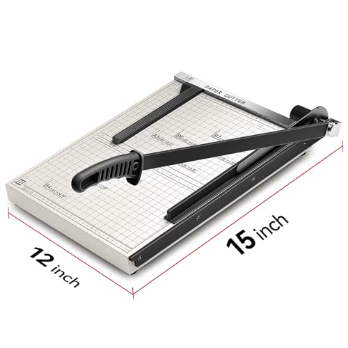 LOTHANEK 15 inch Guillotine Paper Cutter, LOTHANEK Heavy Duty Metal Base Cutting Machine B4 Paper Trimmer with Guide Ruler, Cutting 15 Sheets for Commercial Home Office - Image 5