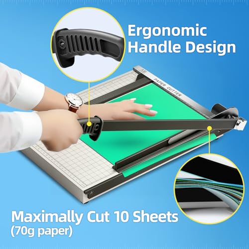 LOTHANEK 15 inch Guillotine Paper Cutter, LOTHANEK Heavy Duty Metal Base Cutting Machine B4 Paper Trimmer with Guide Ruler, Cutting 15 Sheets for Commercial Home Office - Image 4