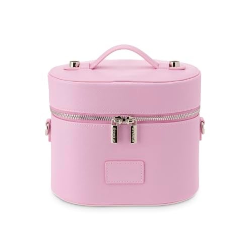 ETOILE - Oval Toiletry Case Lavender Pink - Travel Makeup Bag Organizer with Shoulder Strap and Removable Divider - Image 1