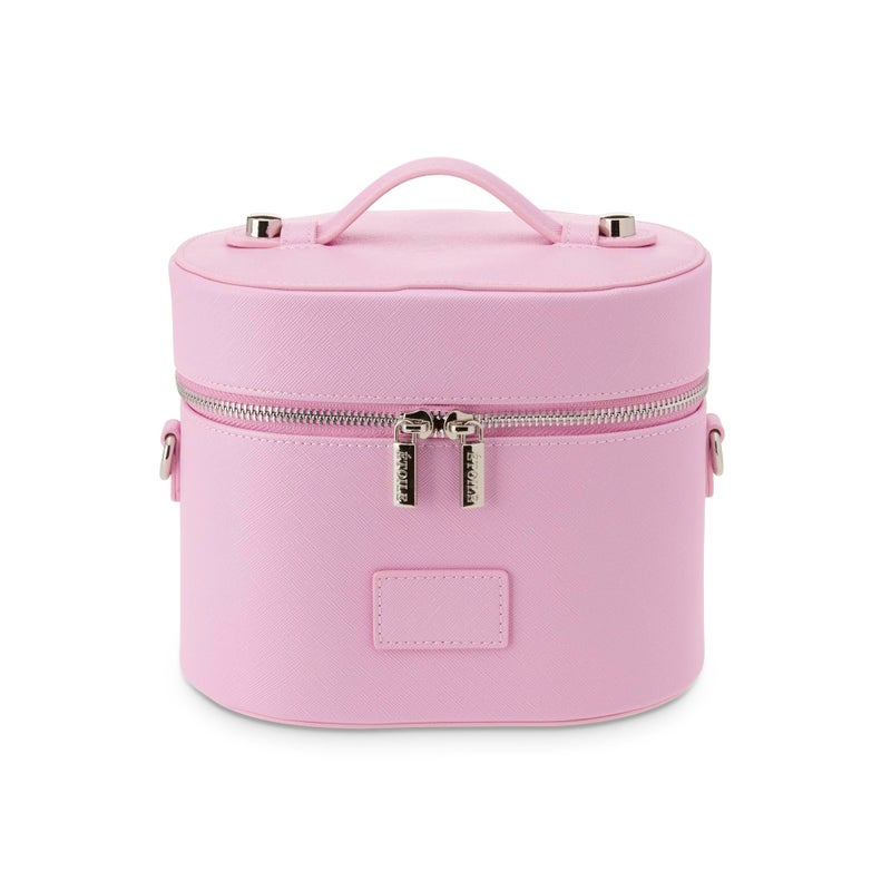 ETOILE - Oval Toiletry Case Lavender Pink - Travel Makeup Bag Organizer with Shoulder Strap and Removable Divider - Image 3