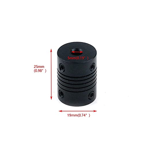 3DINNOVATIONS Flexible Couplings 5mm to 8mm NEMA 17 Shaft for RepRap 3D Printer or CNC Machine- Black,1 pc - Image 2