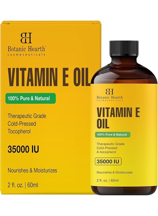 بوتانيك هيرث زيت فيتامين ايه نقي وطبيعي 100 بالمئة 35000 اي يو زيت للشعر والجسم مع فرشاة للحواجب والرموش 2 أونصة سائلة - Image 2