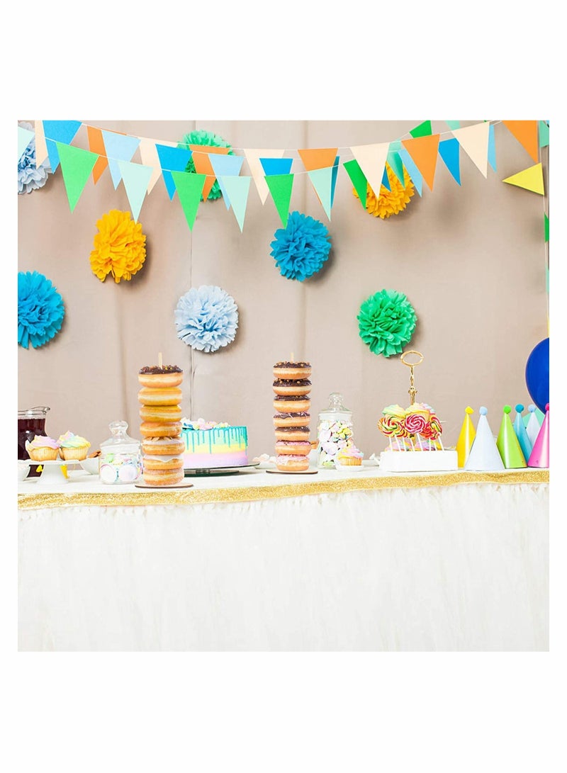 SYOSI Wood Donut Stands 5 Pieces Detachable Donut Holder Reusable Donut Display Stand for Wedding Birthday Party Supplies (Round Style)  - Image 5
