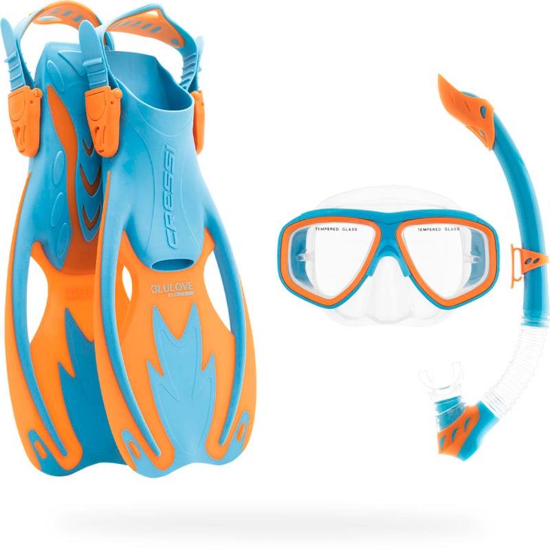 Cressi Rocks Kids Set, Blue/Orange, S/M - Image 1