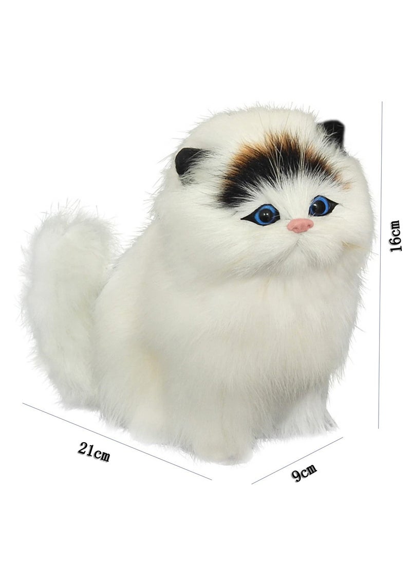 SYOSI Stuffed Animals, Realistic Small Cat Cute Plush Toys Birthday for Kids Gifts for Boys and Girls Brown Yellow - Image 2