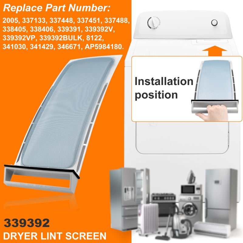 MIFLUS 339392 Dryer Lint Filter Case Screen Replacement Compatible for Whirlpool/Ken-more/Ro-per etc Replaces 339392V,337133,337451,339391,339392BULK by MIFLUS - Image 4