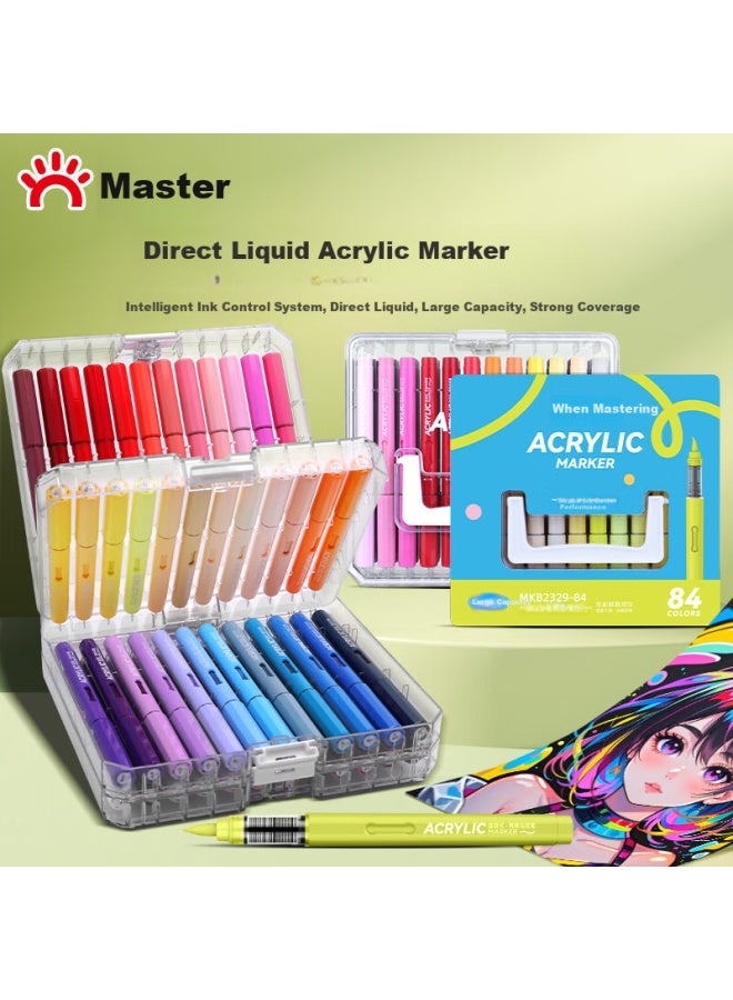 جراسب Grasp Direct Liquid Acrylic Marker 24 ألوان قلم فني خاص لطلاب الفن ألوان غير شفافة قابلة للتكديس قلم ألوان مائية للأطفال مرحلة التعليم الابتدائي رياض الأطفال لا تحتاج للضغط - Image 5