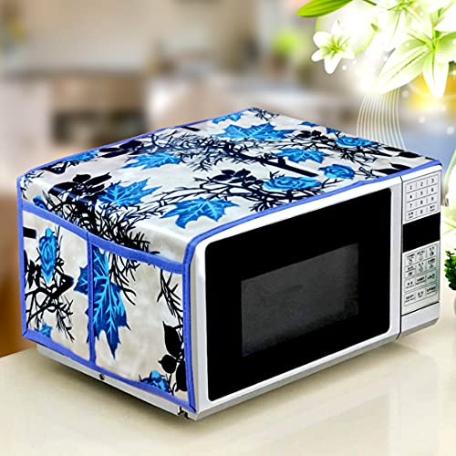 KANUSHI Industries® Microwave/Oven Top Cover with 4 Utility Pockets (VAR1-MICRO-BLUE-SHUB-01) - Image 1