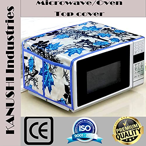 KANUSHI Industries® Microwave/Oven Top Cover with 4 Utility Pockets (VAR1-MICRO-BLUE-SHUB-01) - Image 3