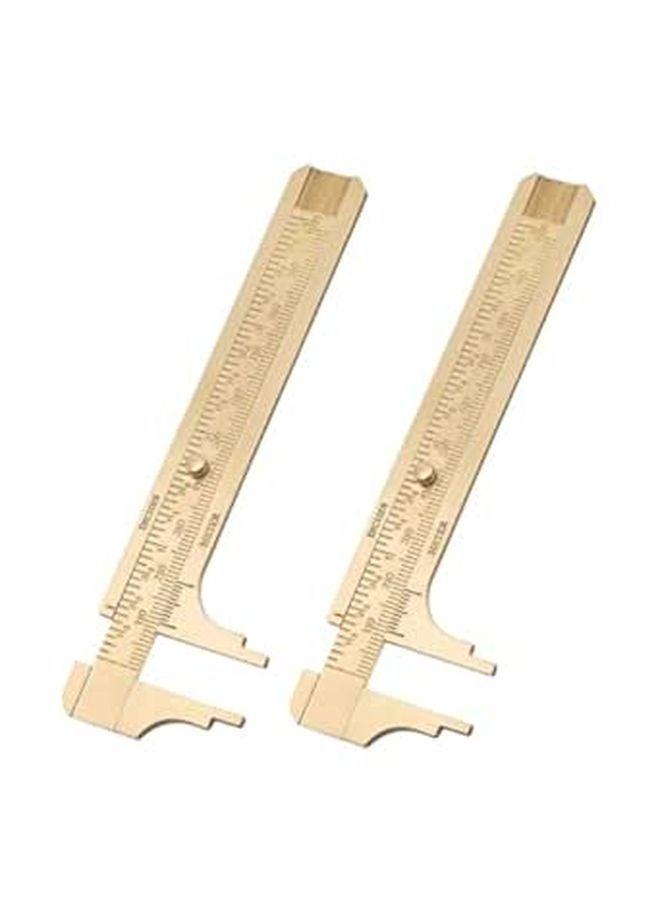 Brass Pocket Caliper Dual Scale Vernier Ruler Manual Measuring Tool for Jewelry Craft - Image 1