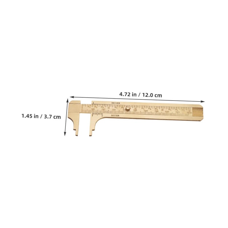 Brass Pocket Caliper Dual Scale Vernier Ruler Manual Measuring Tool for Jewelry Craft - Image 3
