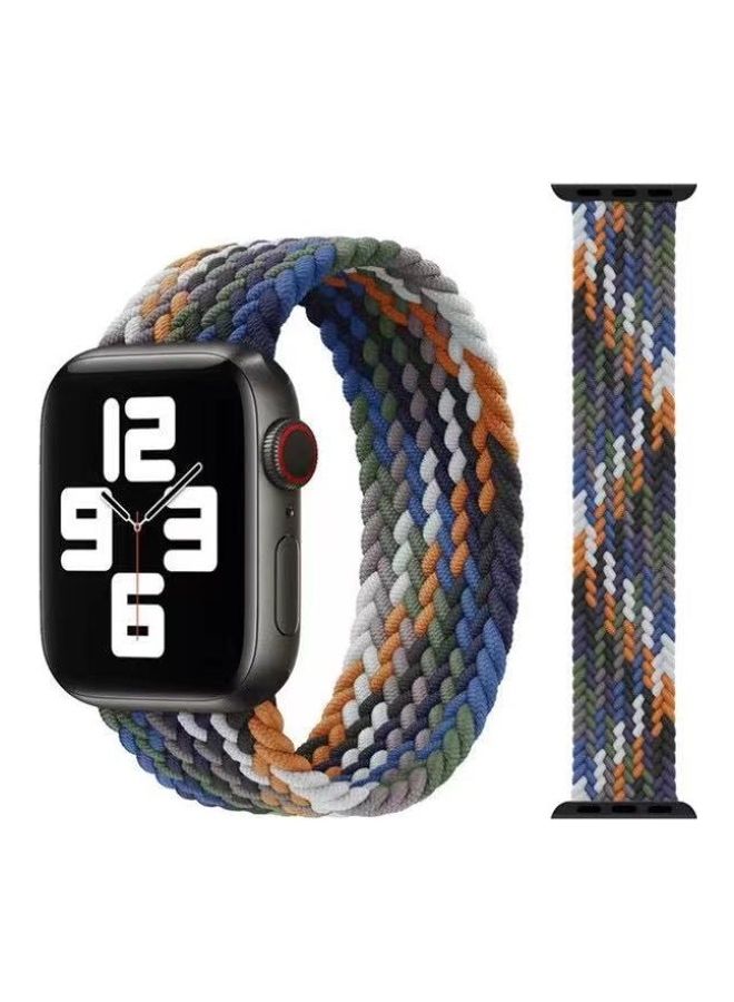 NIBEMINENT Braided Solo Loop Stretchy Strap Compatible with Apple Watch Band SE 42/44mm iWatch Series 7/6/5/4/3/2/1 Multin Color - Image 1