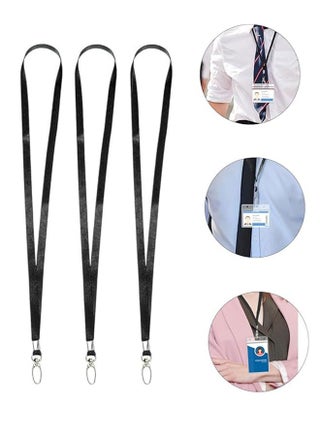 25 Pcs, Lanyards with Swivel Hook Clips for Name Tag or ID Badges, Neck Lanyard Strap for Office Worker, Student, Teacher Black - view 4