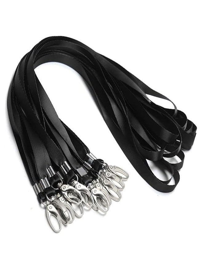 HAWAWA 25 Pcs, Lanyards with Swivel Hook Clips for Name Tag or ID Badges, Neck Lanyard Strap for Office Worker, Student, Teacher Black  - Image 1