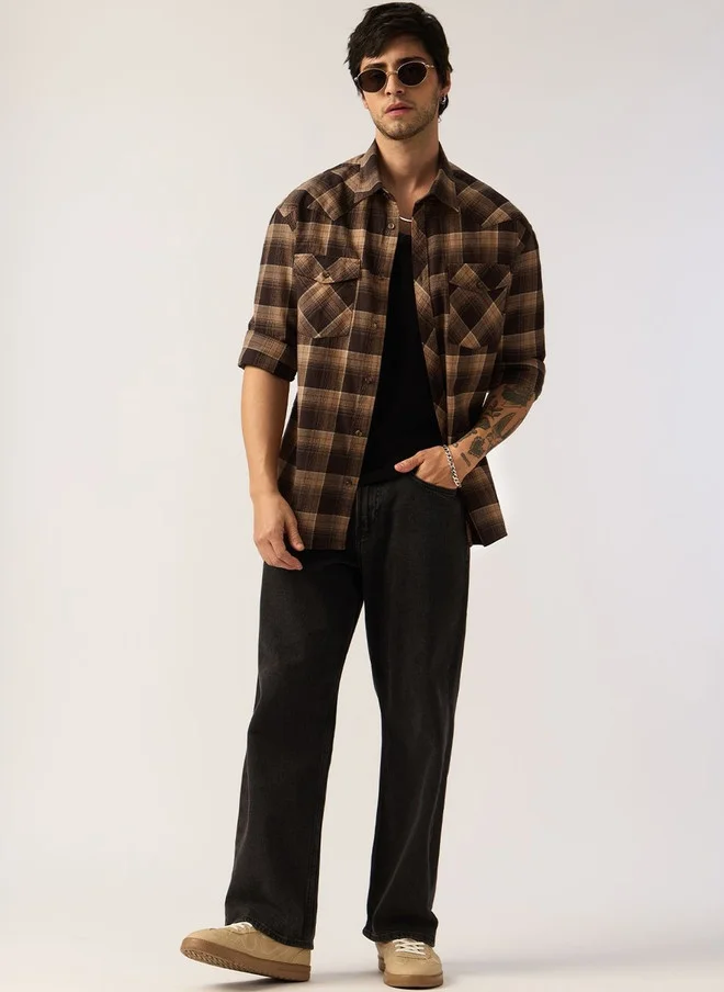 The Souled Store  The Souled Store Men's Checked Casual Shirt  | Best Price UAE