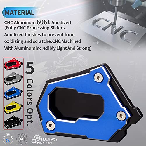 Modeer وسادة توسيع قاعدة الوقوف الجانبية CNC للدراجة النارية Modeer لـ R1200GS LC Adventure 2013-2024 R1250GS Adventure Rallye HP 2018-2024 R 1200 1250 GS ADV R1250GSA R1200GSA R1250HP (أزرق-1) - Image 3