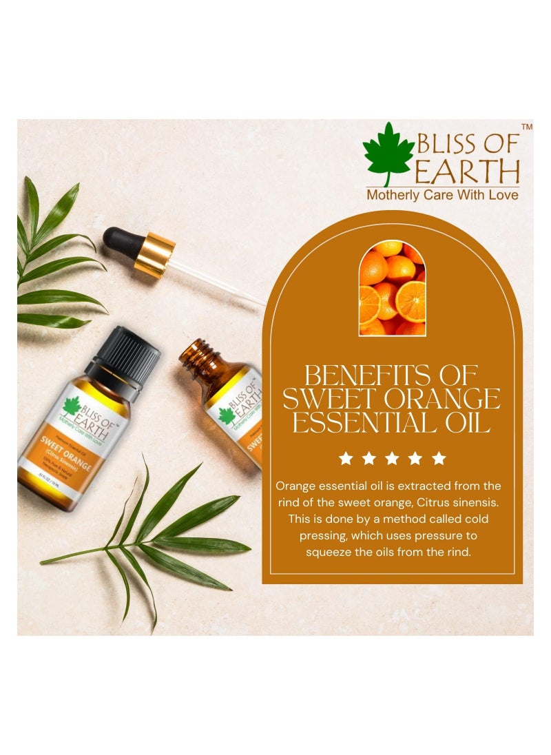 BLISS OF EARTH 100% Pure SWEET ORANGE Essential Oil 10 ML Bottle Pack of 3  - Image 2
