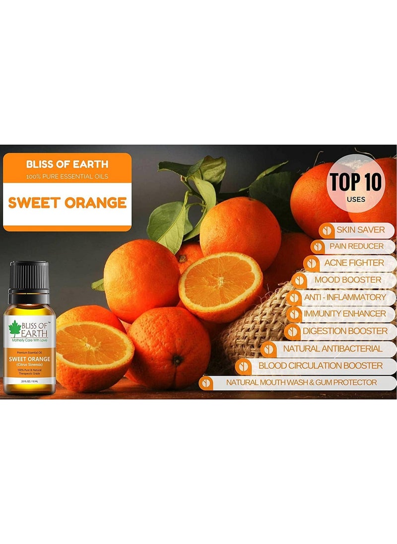 BLISS OF EARTH 100% Pure SWEET ORANGE Essential Oil 10 ML Bottle Pack of 3  - Image 5