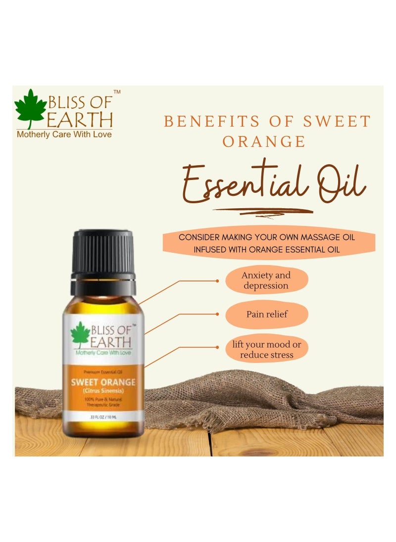 BLISS OF EARTH 100% Pure SWEET ORANGE Essential Oil 10 ML Bottle Pack of 3  - Image 4