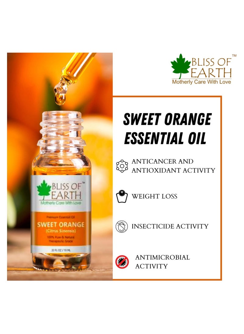 BLISS OF EARTH 100% Pure SWEET ORANGE Essential Oil 10 ML Bottle Pack of 3  - Image 3