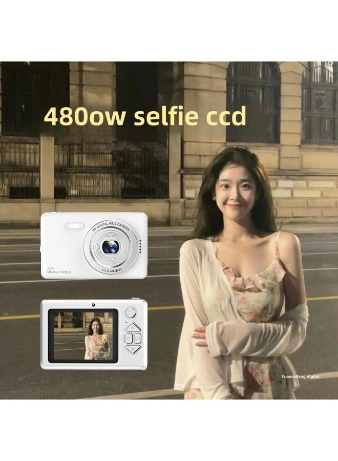 Generic High-definition Camera Can Take Pictures, Double-shot Cute Digital Camera, Campus Students Upload Mobile Phone Travel Record Camera-Body Color:Blue/white Memory Card * Clothes (without Camera - Package Four  - Image 3