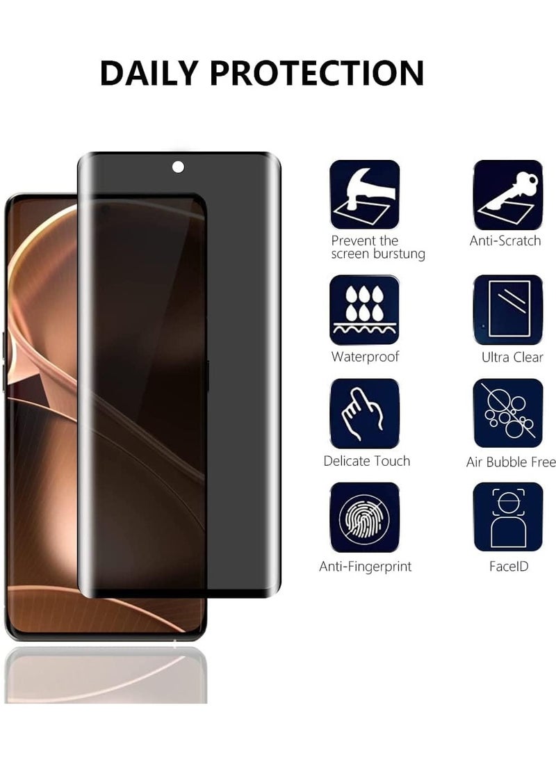 CaseNeo - 2 Pcs Anti-Spy Screen Protector for HONOR X9b,Full Screen Privacy Screen Protector, 3D Tempered Glass Film, 9H Hardness Anti-Peeping Full Coverage Protector Anti Scratch Screen - Image 1