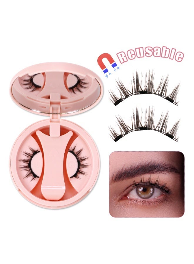 بقلم سابرينا رموش مغناطيسية بمظهر طبيعي، زوج واحد، بدون غراء، قابلة لإعادة الاستخدام، مع أداة وضع، ملقط، وحافظة مرآة، خفيفة الوزن، للاستخدام اليومي - Image 1