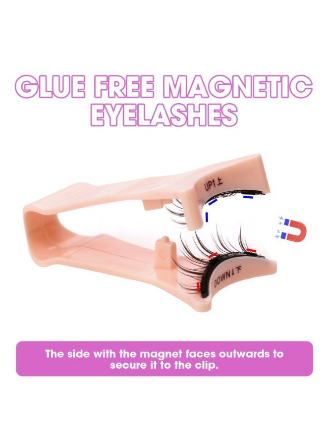 بقلم سابرينا رموش مغناطيسية بمظهر طبيعي، زوج واحد، بدون غراء، قابلة لإعادة الاستخدام، مع أداة وضع، ملقط، وحافظة مرآة، خفيفة الوزن، للاستخدام اليومي - Image 2